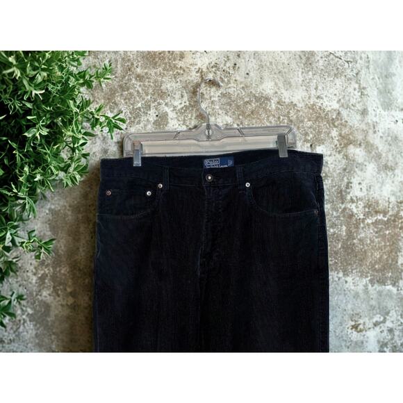 Polo Ralph Lauren Corduroy Pants Mens 34x34 Black Authentic Dungarees Vintage - Picture 4 of 10
